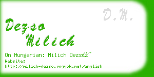 dezso milich business card